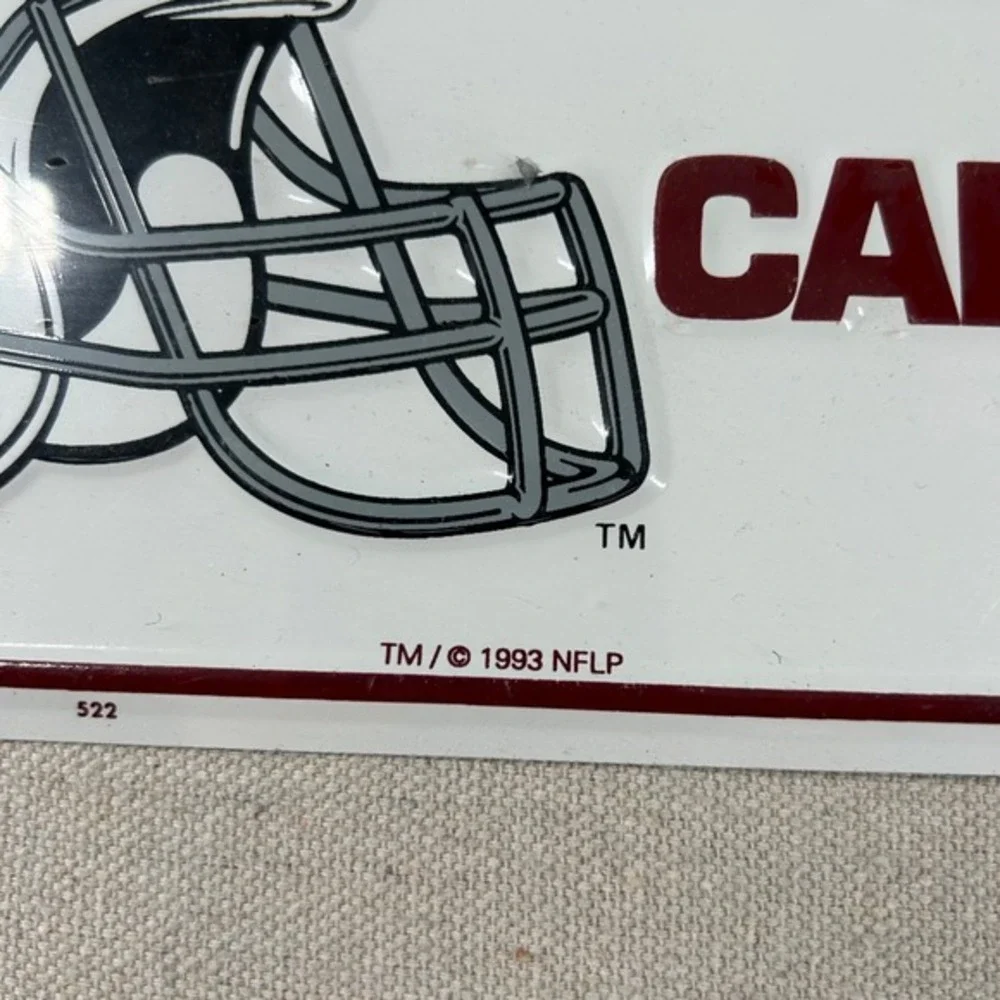 Vintage Arizona Cardinals License Plate‎ Tag Cover Aluminum 90s NFL Football